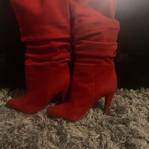 Steve Madden red calf high boots